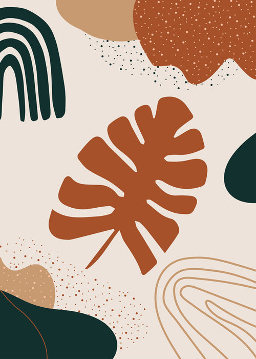 Botanische print terracotta blad