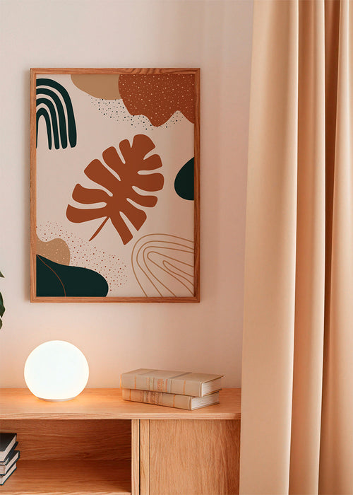 Botanische print terracotta blad