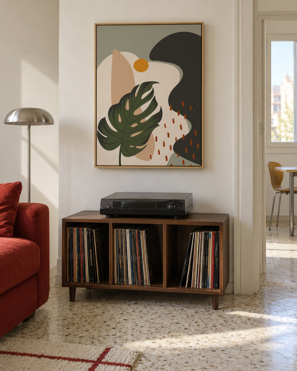 Abstract Botany3 - Framed canvas in an interior
