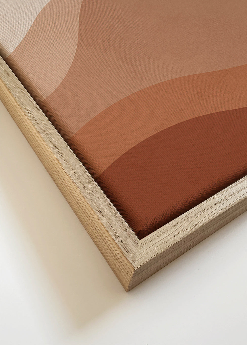 Landschapskunst minimal met terracotta zon