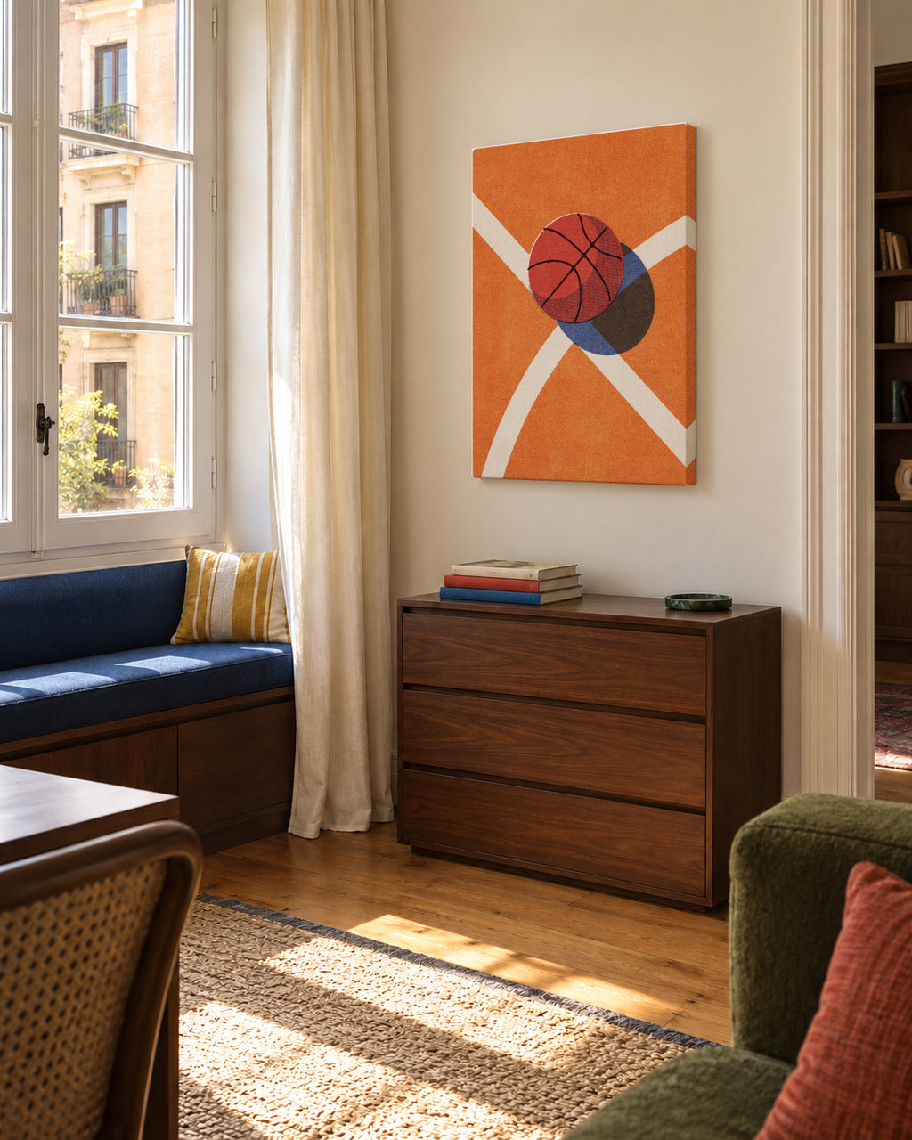 BALLS / Basketball (Indoor) - Unframed canvas in an interior