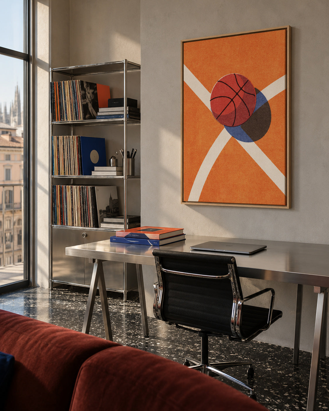 BALLS / Basketball (Indoor) - Framed canvas in an interior