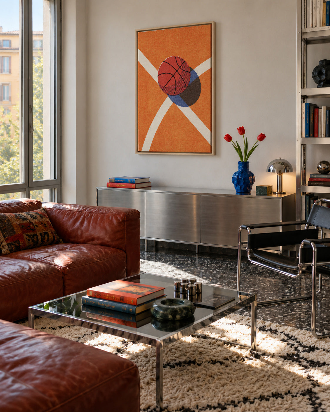BALLS / Basketball (Indoor) - Framed canvas in an interior