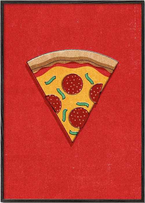 Keuken kunst: geïllustreerde pizzaslice