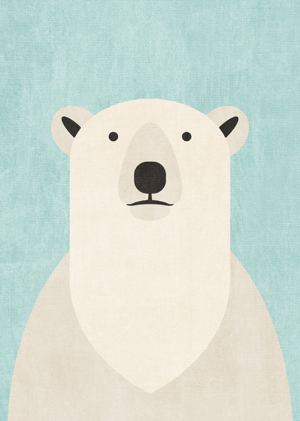 Poster ijsbeer minimalistisch