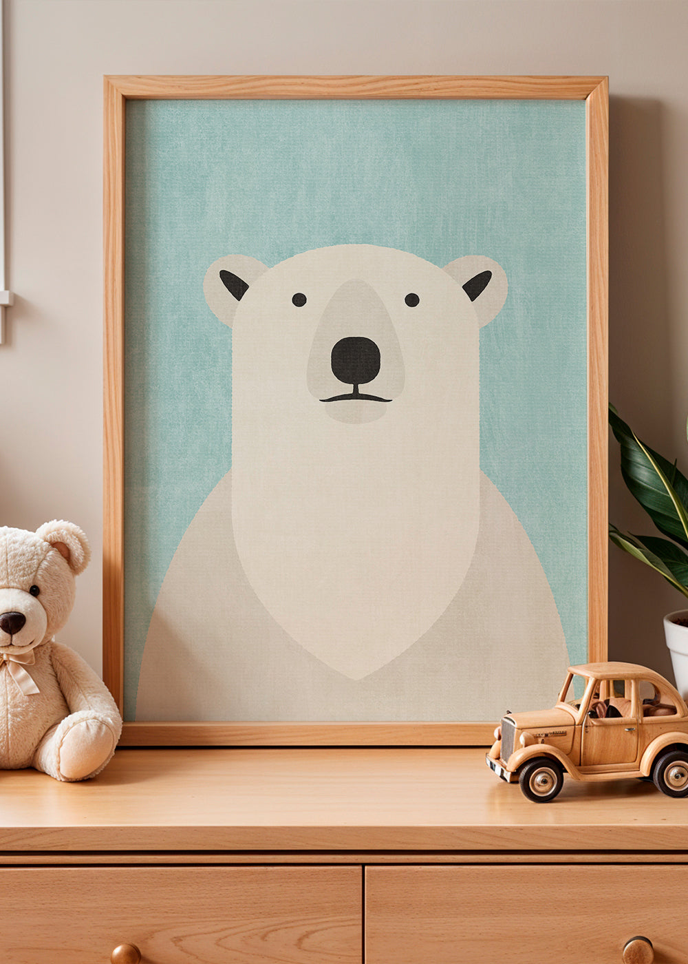 Poster ijsbeer minimalistisch