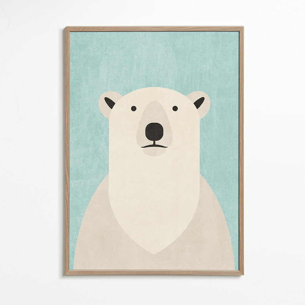 Poster ijsbeer minimalistisch
