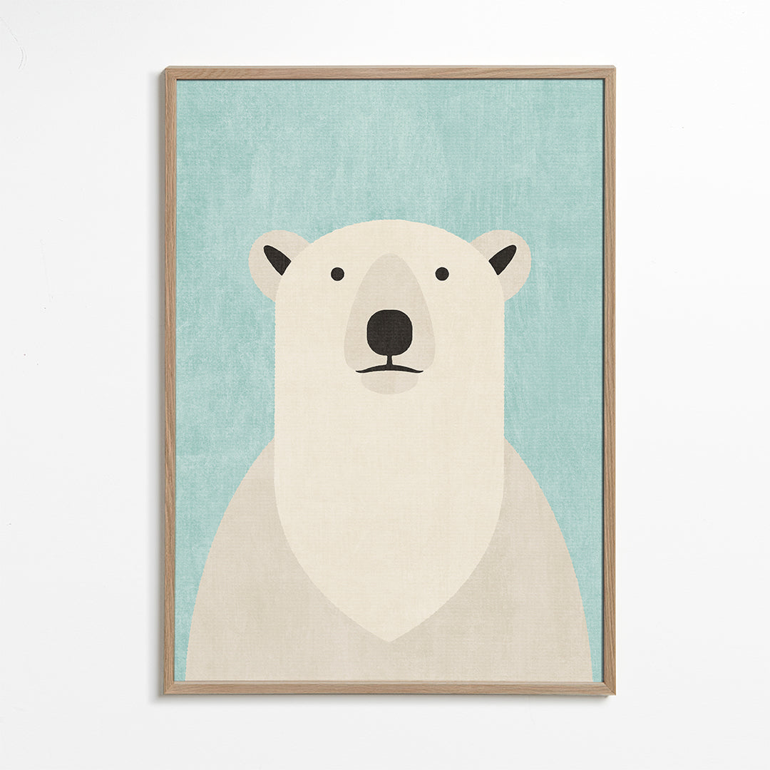 Poster ijsbeer minimalistisch