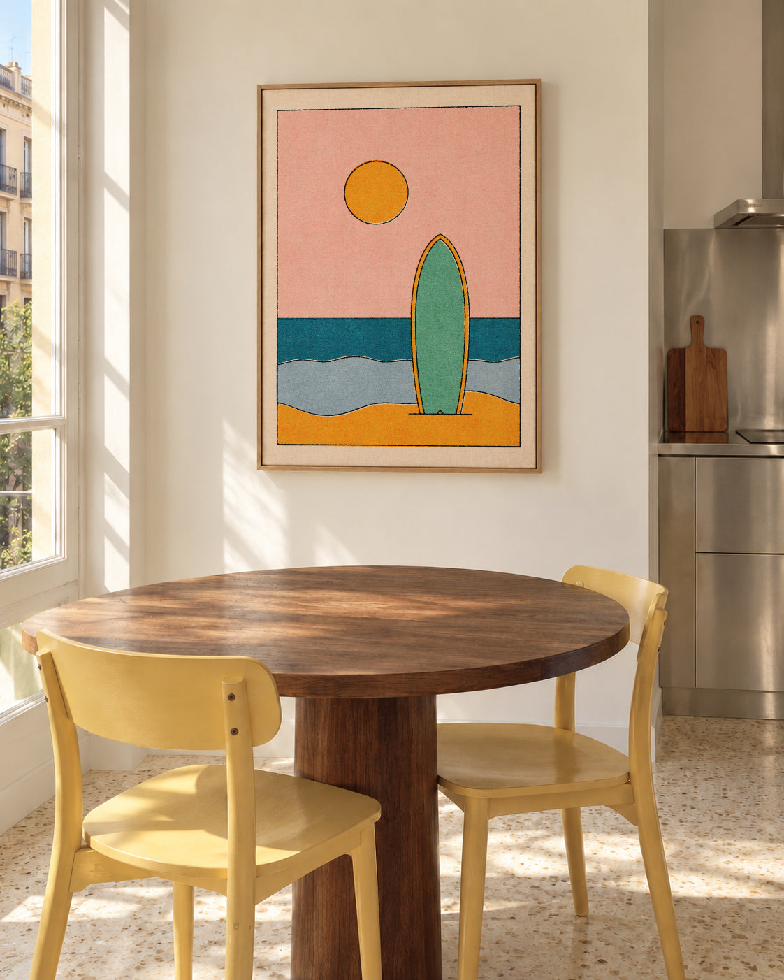 LANDSHAPES / Beach - Riso - Framed canvas in an interior