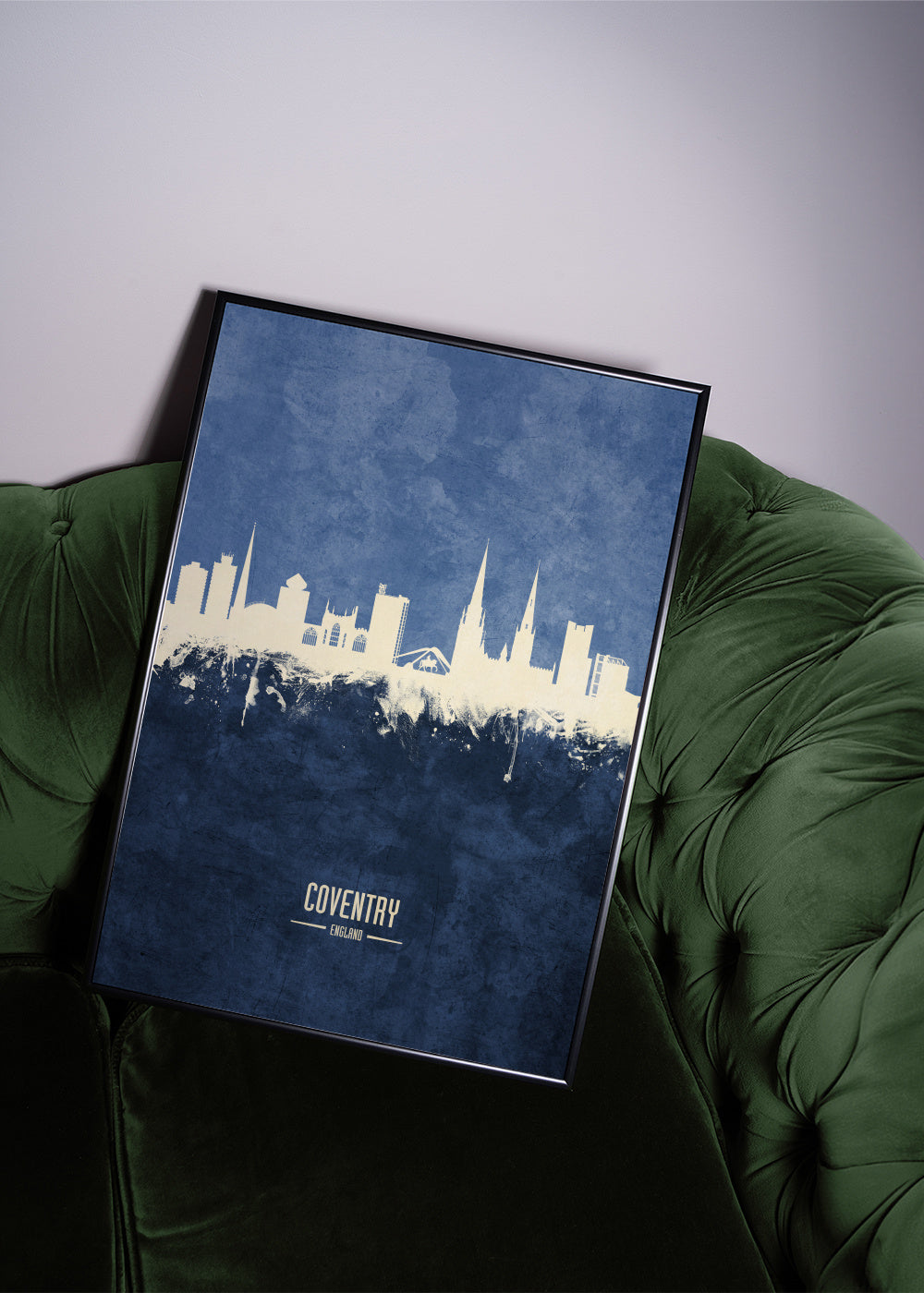 Coventry Skyline azul - Framed poster in an interior