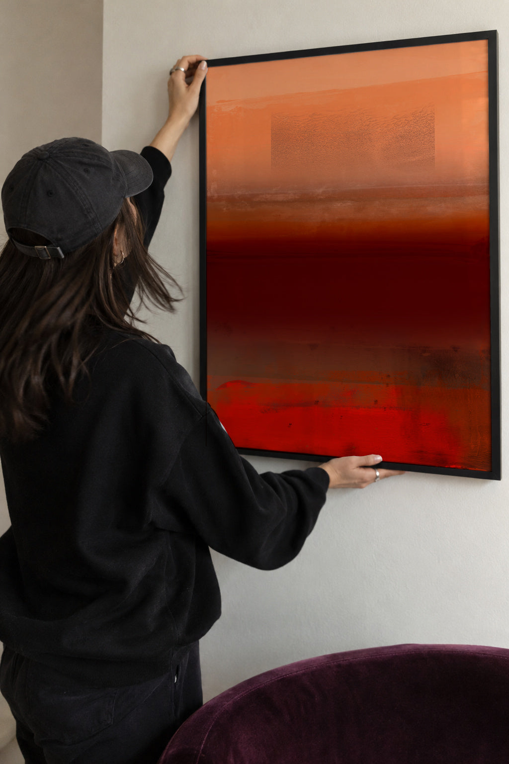 Organic Stack In Orange Red & Brown 1 - Framed poster detail