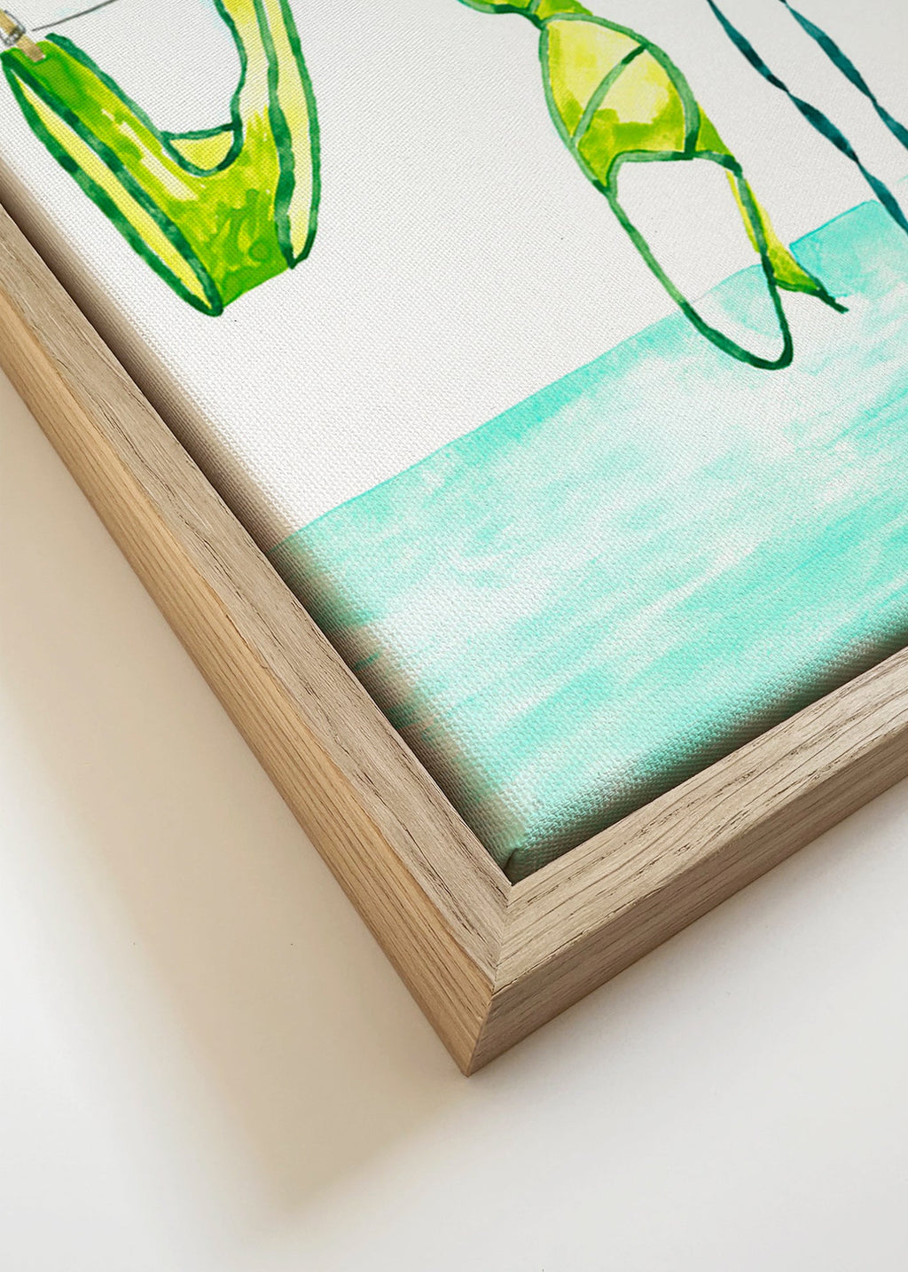 Illustration de maillots accrochés au bord de la mer