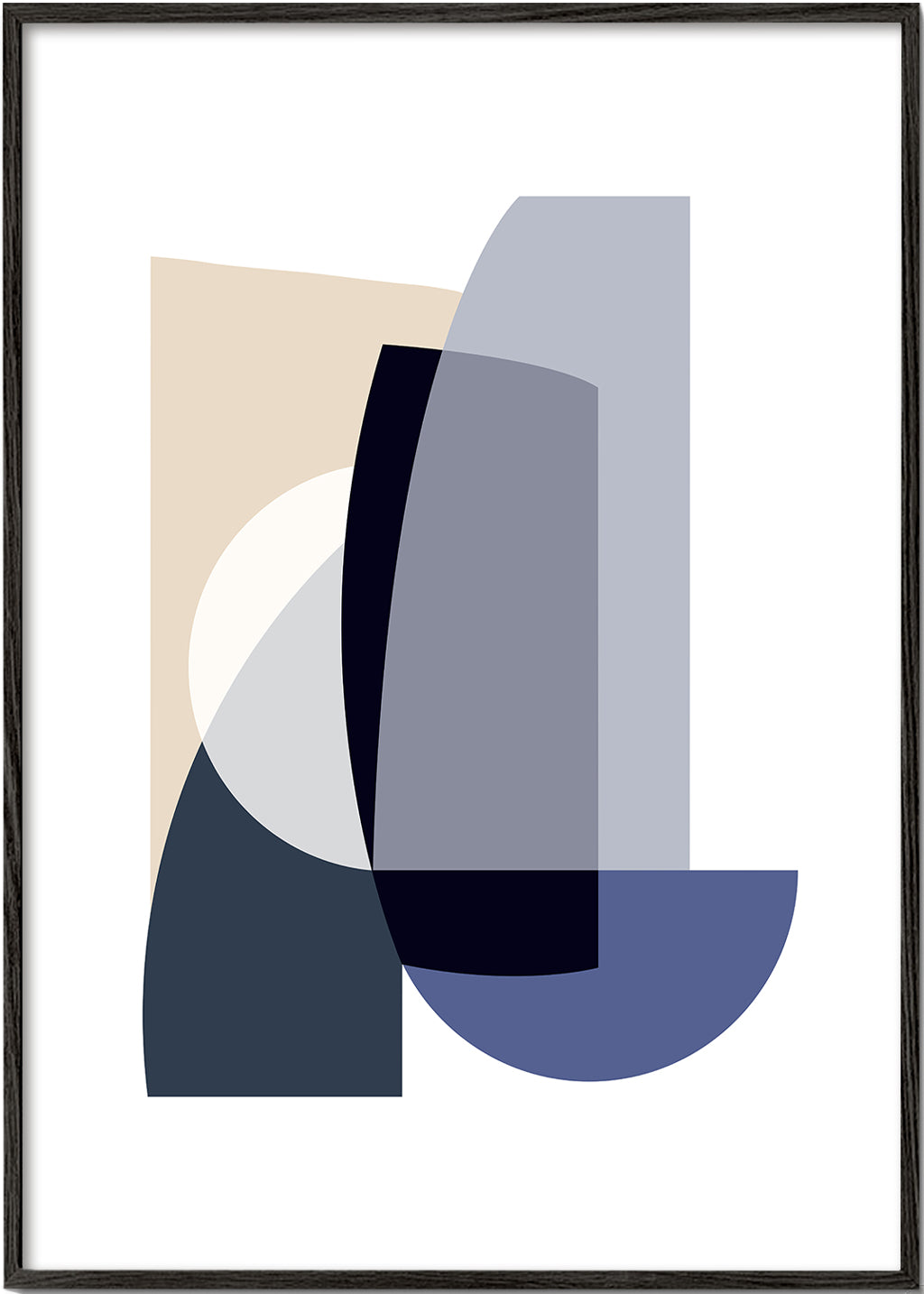 Abstract werk met gelaagde geometrische vormen
