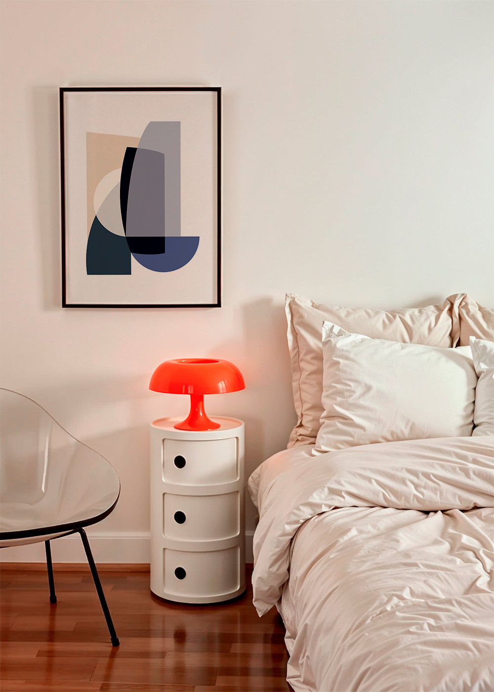 Abstract werk met gelaagde geometrische vormen