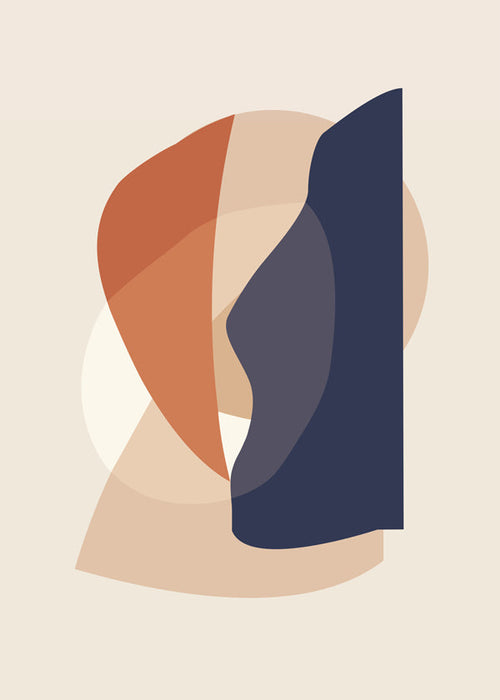 Abstract kunstwerk met organische aardetinten