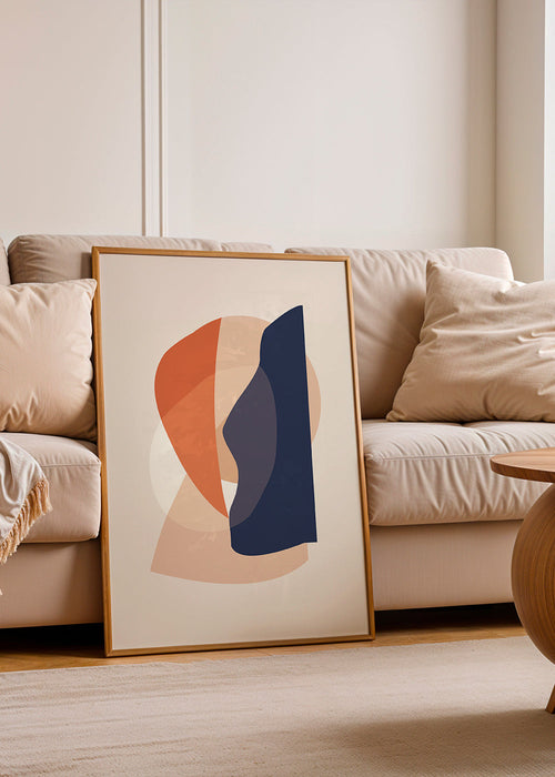 Abstract kunstwerk met organische aardetinten