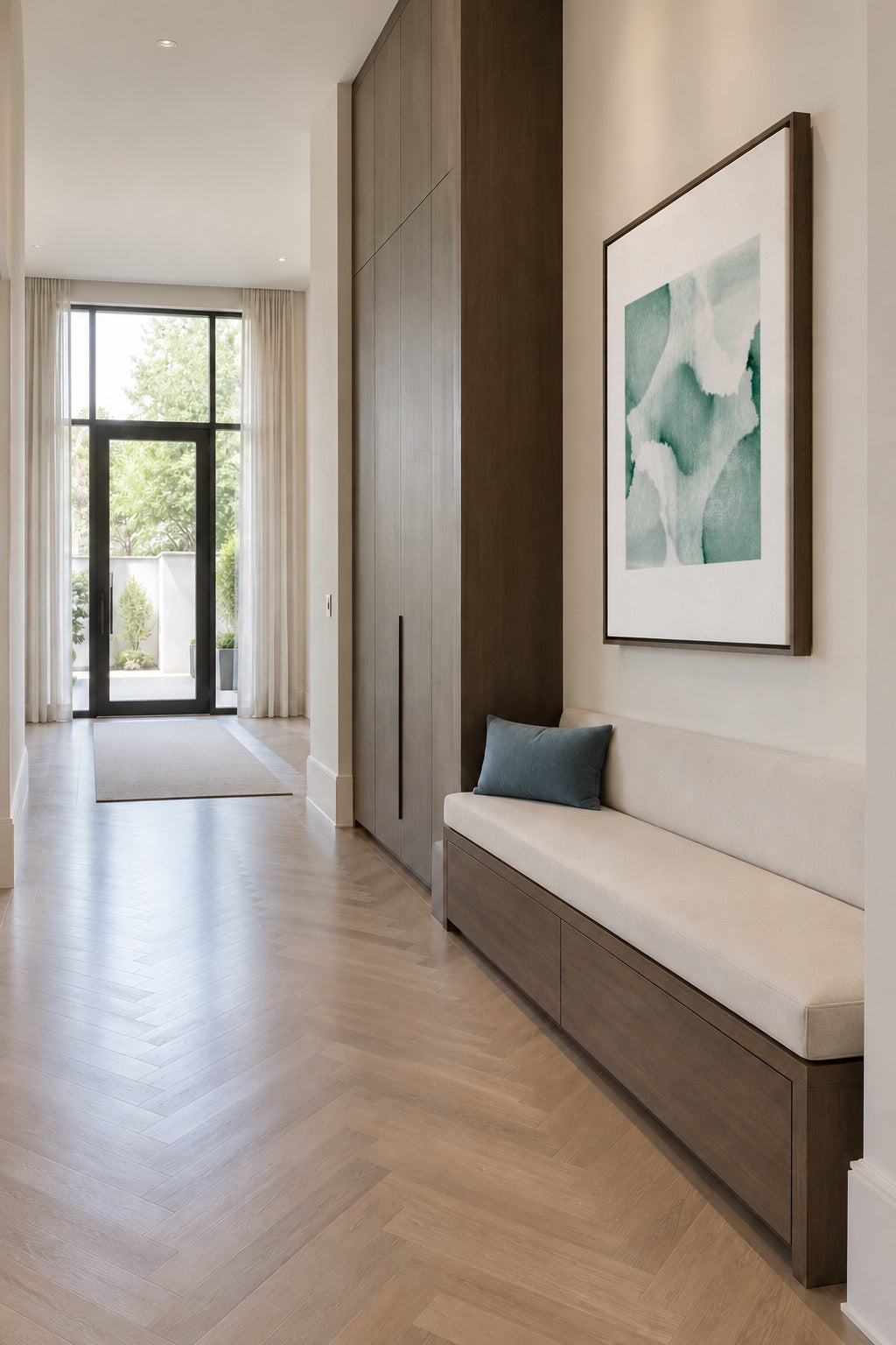 Watercolor V - Framed canvas in an interior