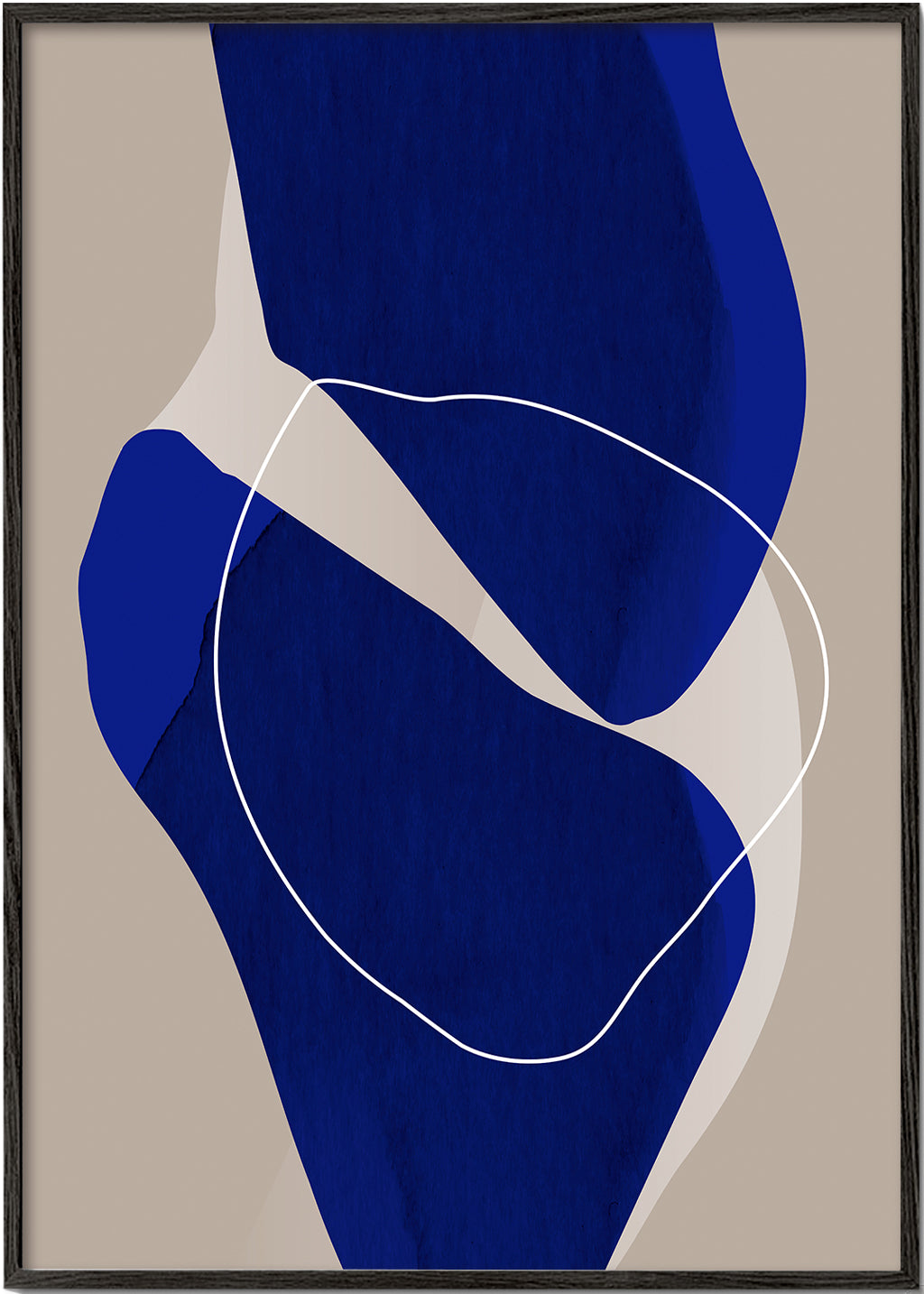 Abstract kunst diepblauw verticaal