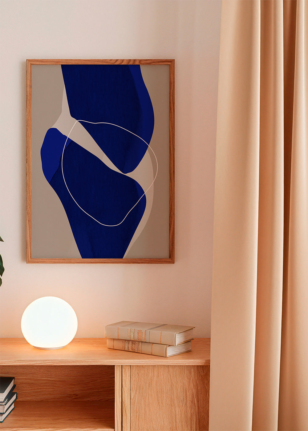 Abstract kunst diepblauw verticaal