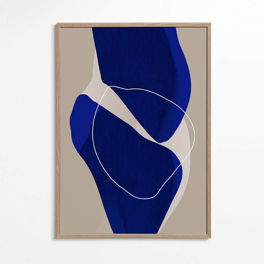 Abstract kunst diepblauw verticaal
