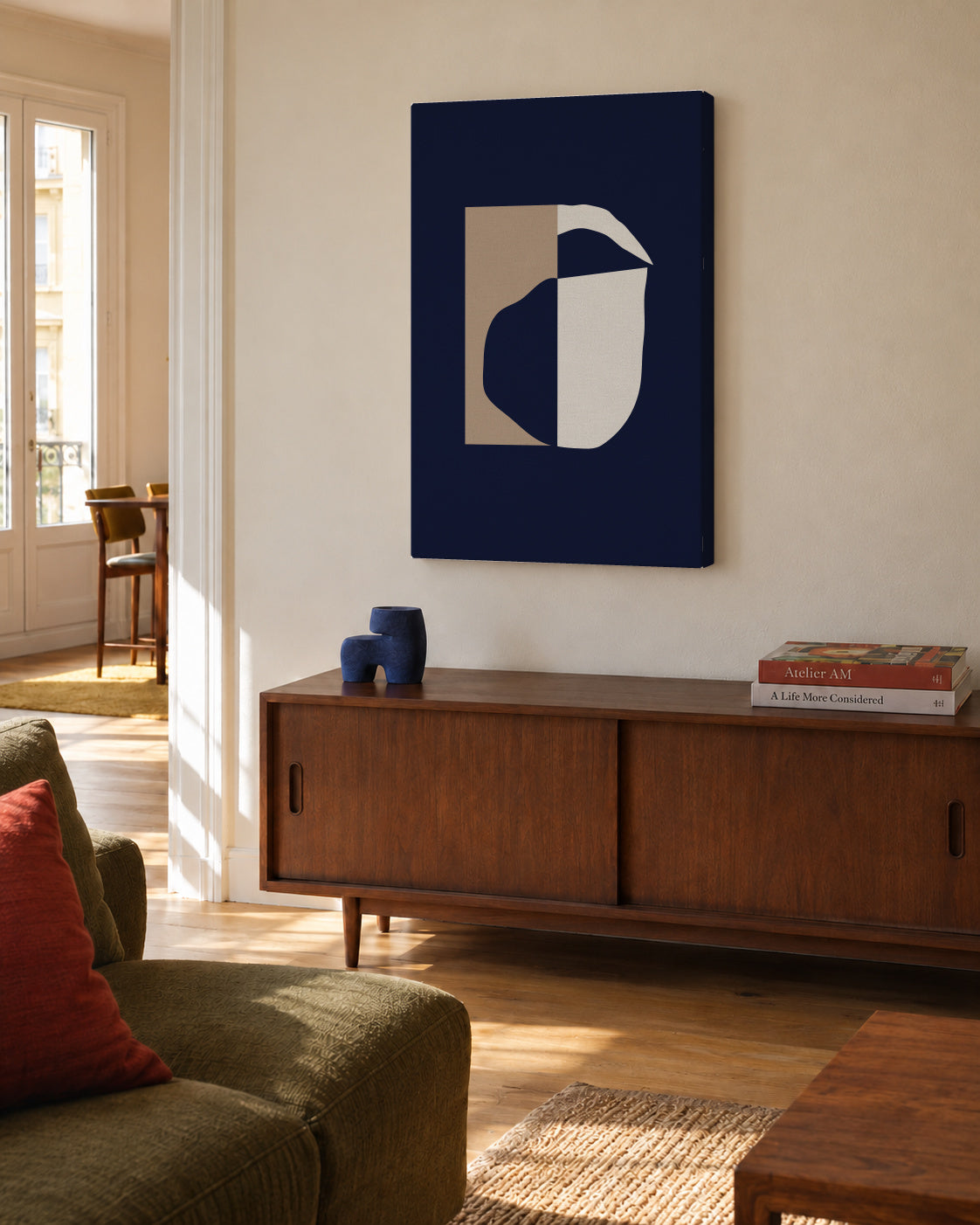 Form XXIII - Unframed canvas in an interior