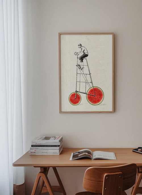 Keuken kunst met watermeloenfiets