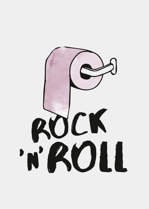 Rock-illustratie met roze toiletrol