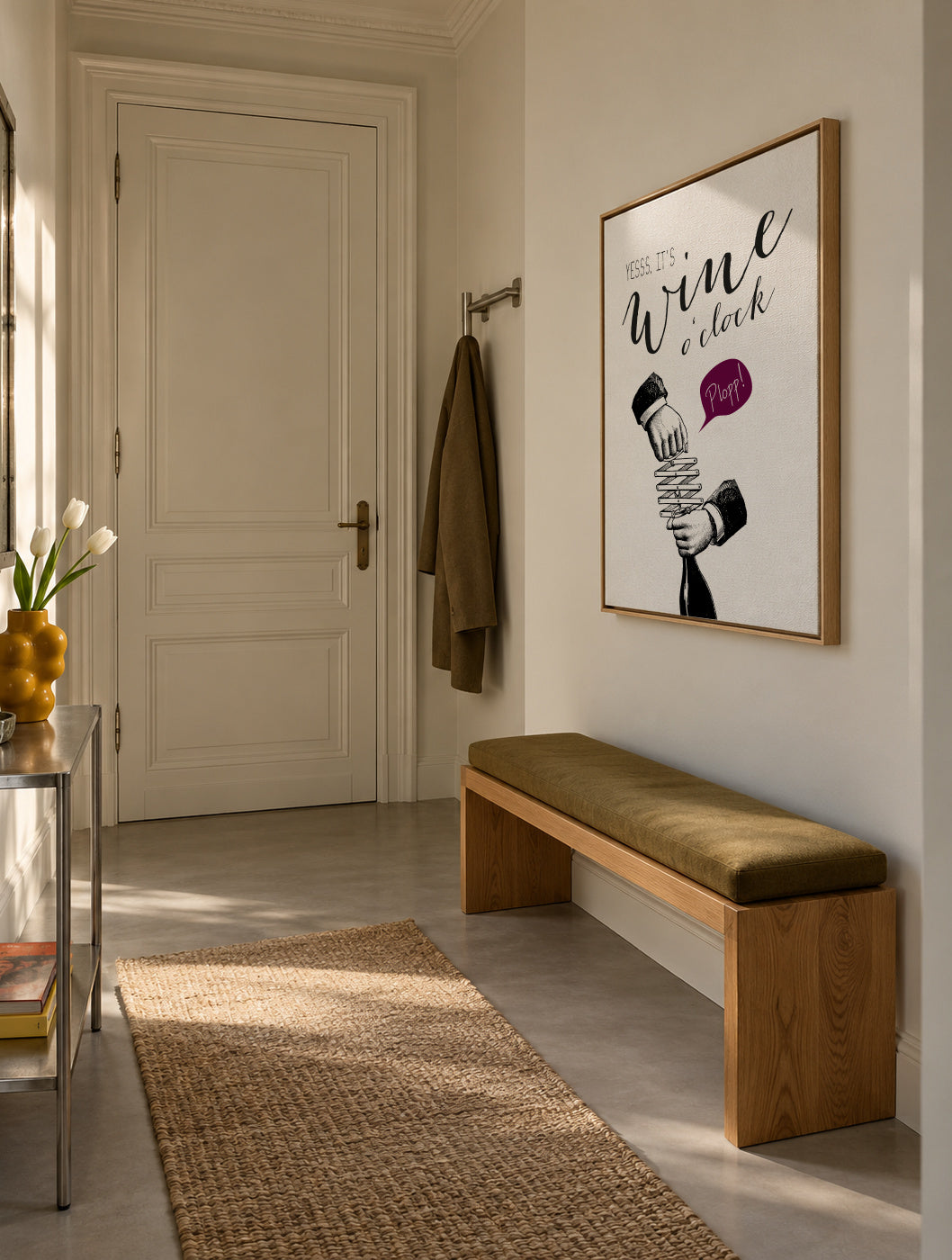 Wine o'clock - Framed canvas in an interior
