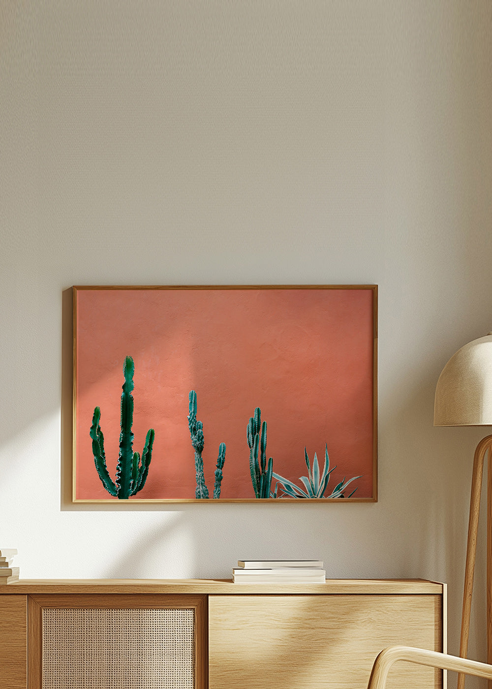 Botanischer Druck: Kakteen an Terrakottawand – Product1
