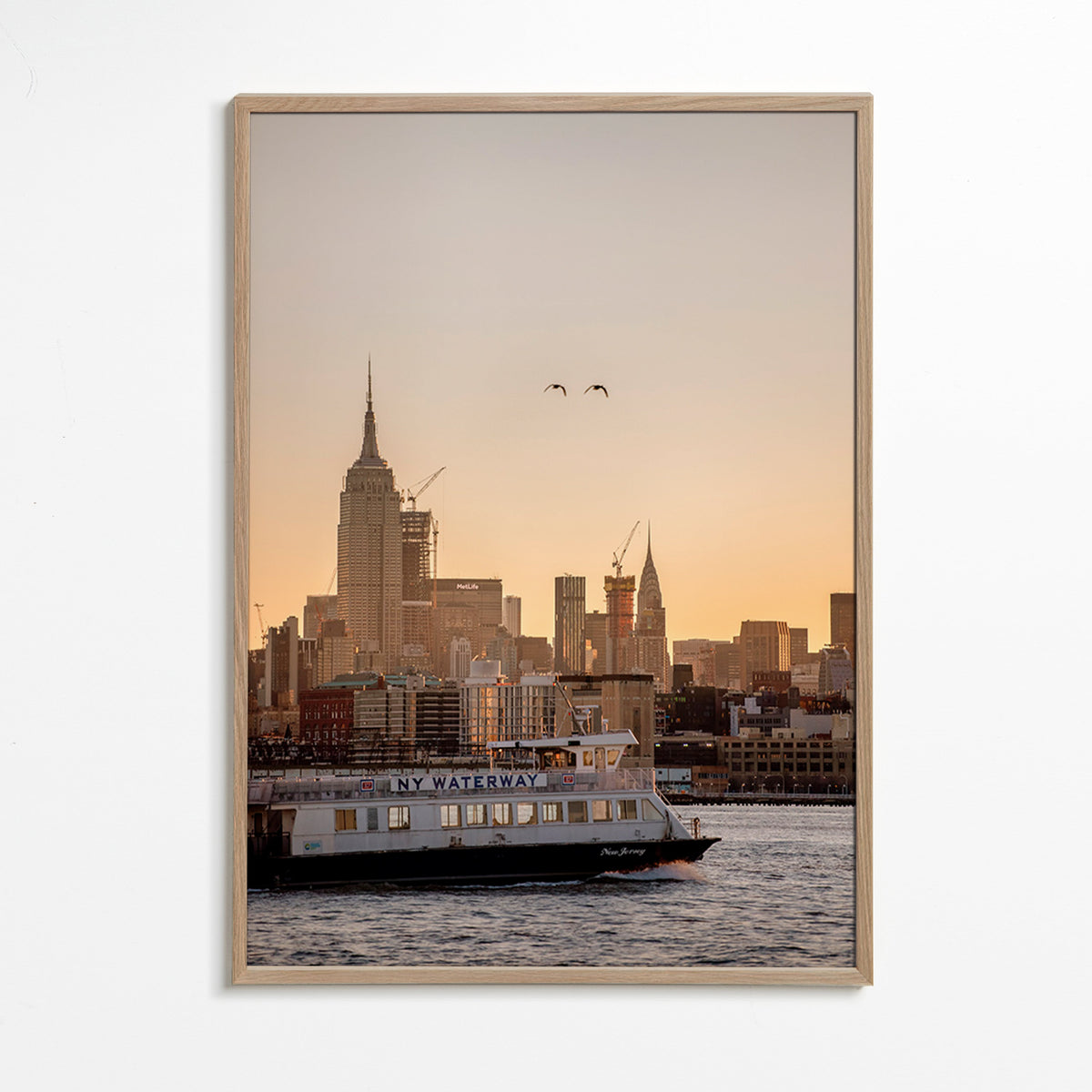 Keuken kunst Manhattan skyline – Oak Frame
