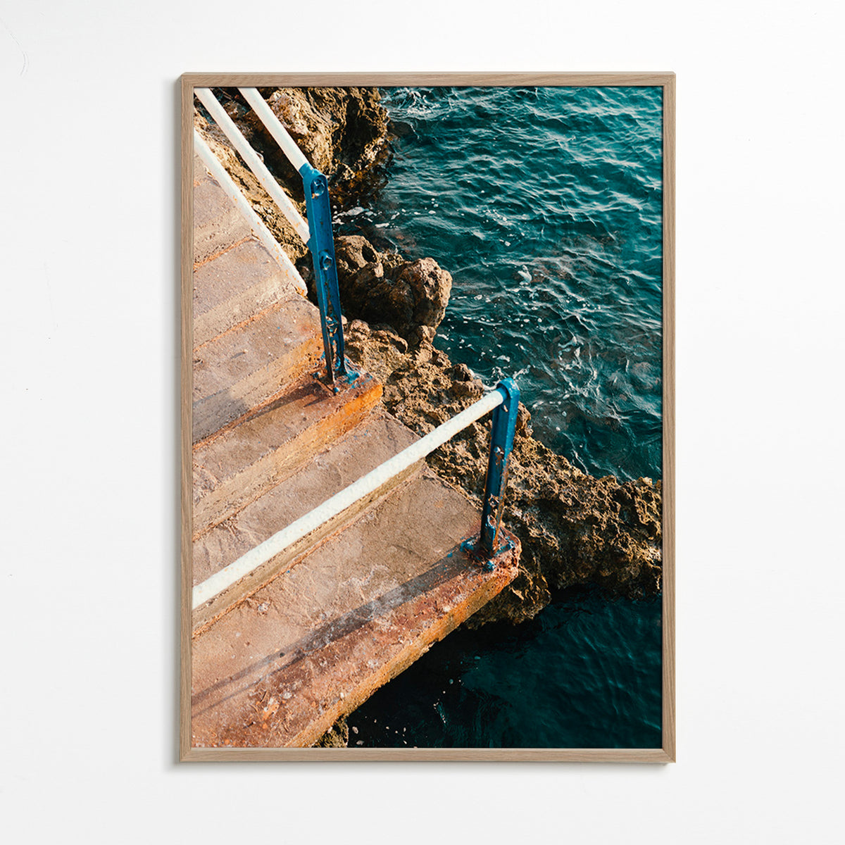 Landschap kunst: trap naar de zee – Oak Frame