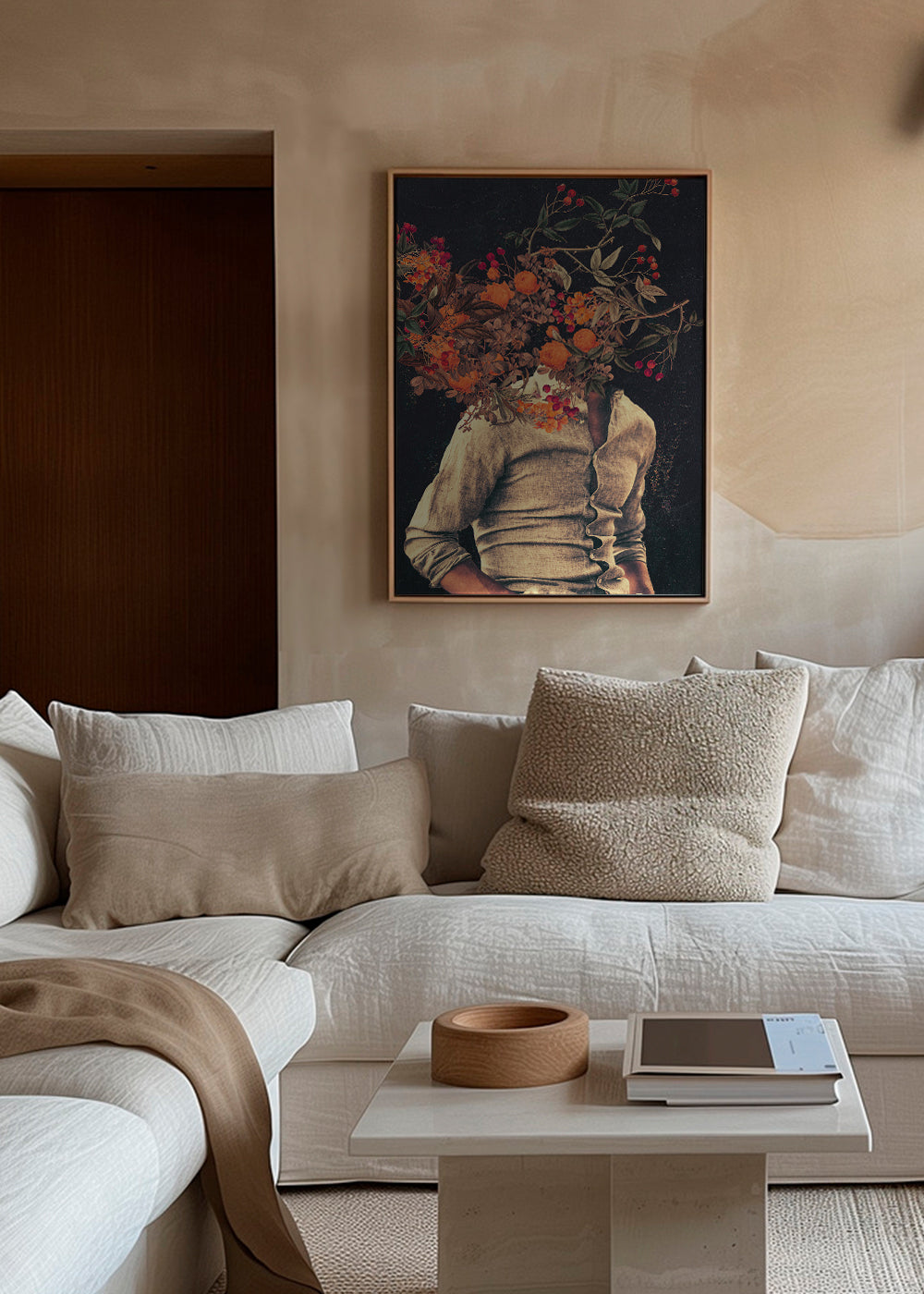 Botanische poster met bloemtorso surreal