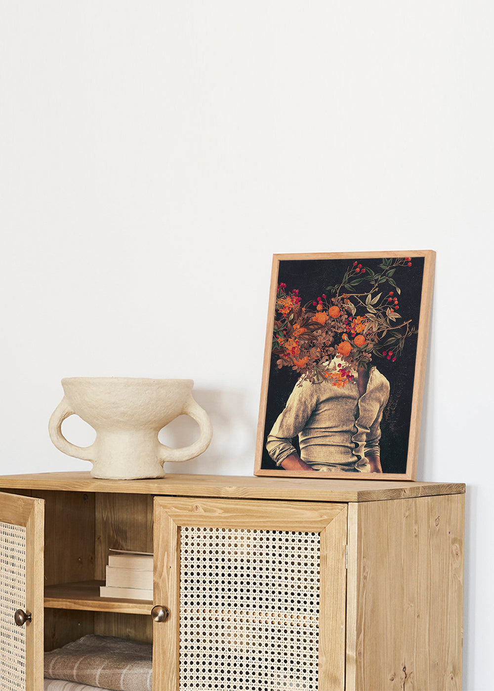 Botanische poster met bloemtorso surreal