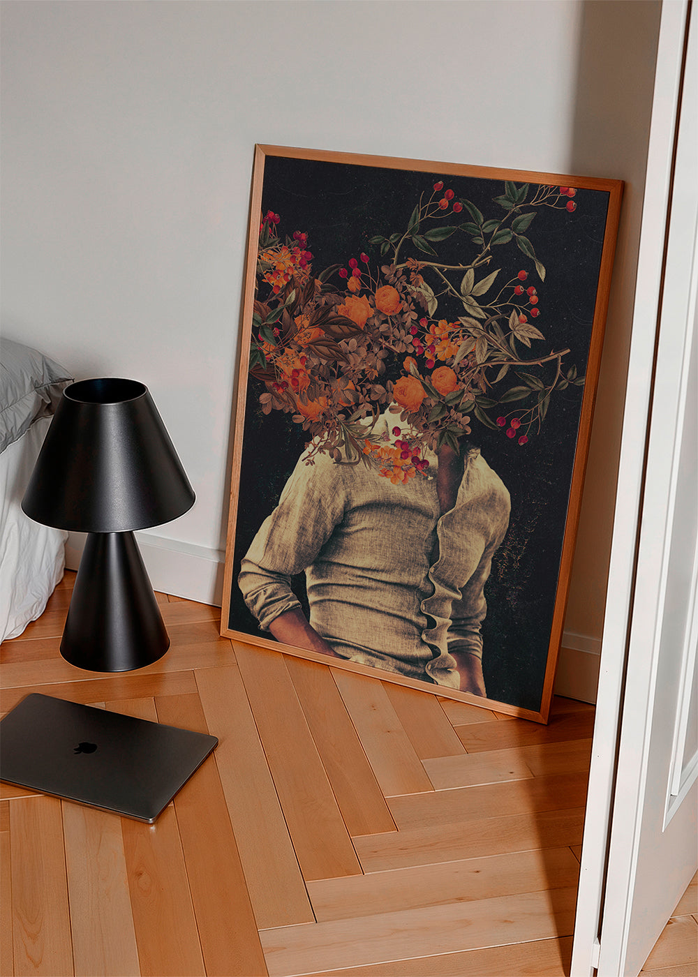 Botanische poster met bloemtorso surreal