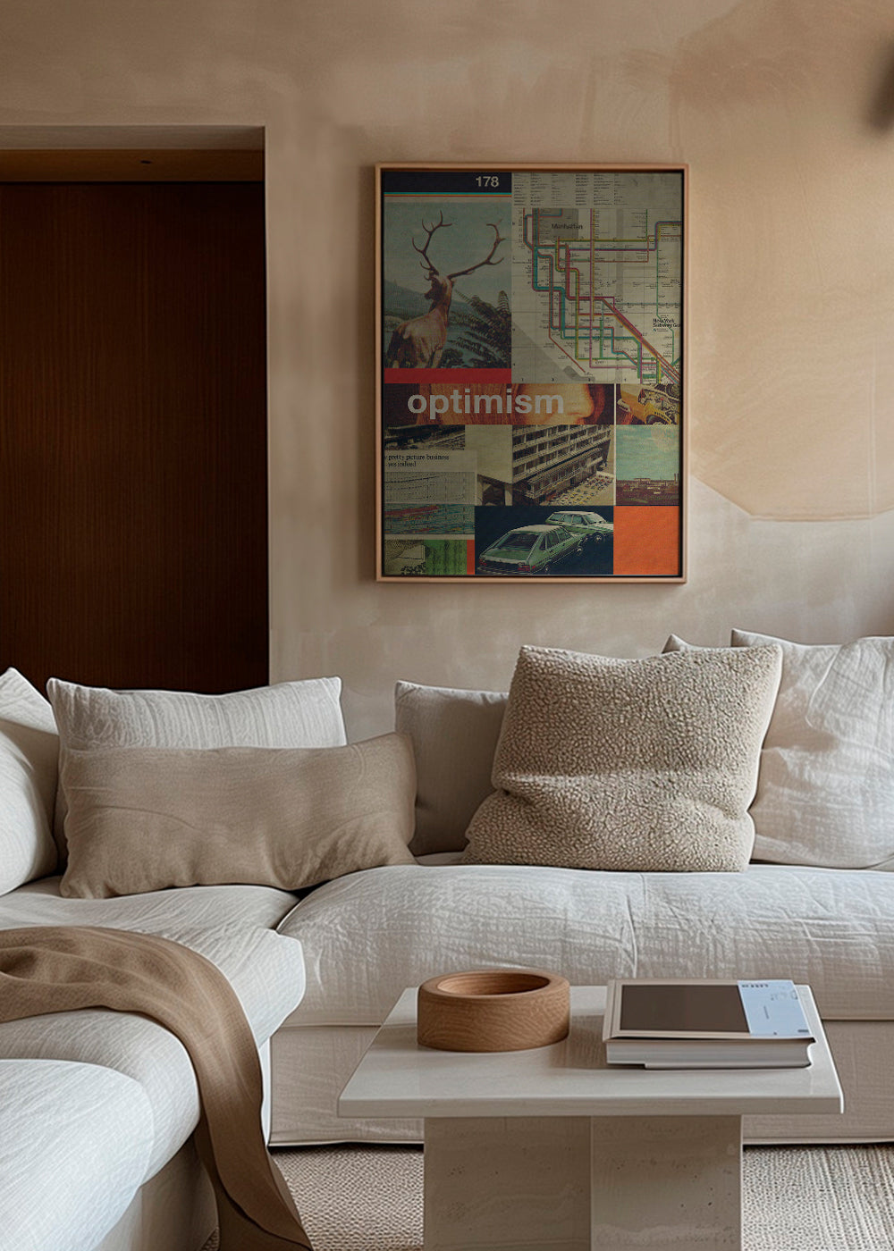 Vintage collage met Manhattan-kaart