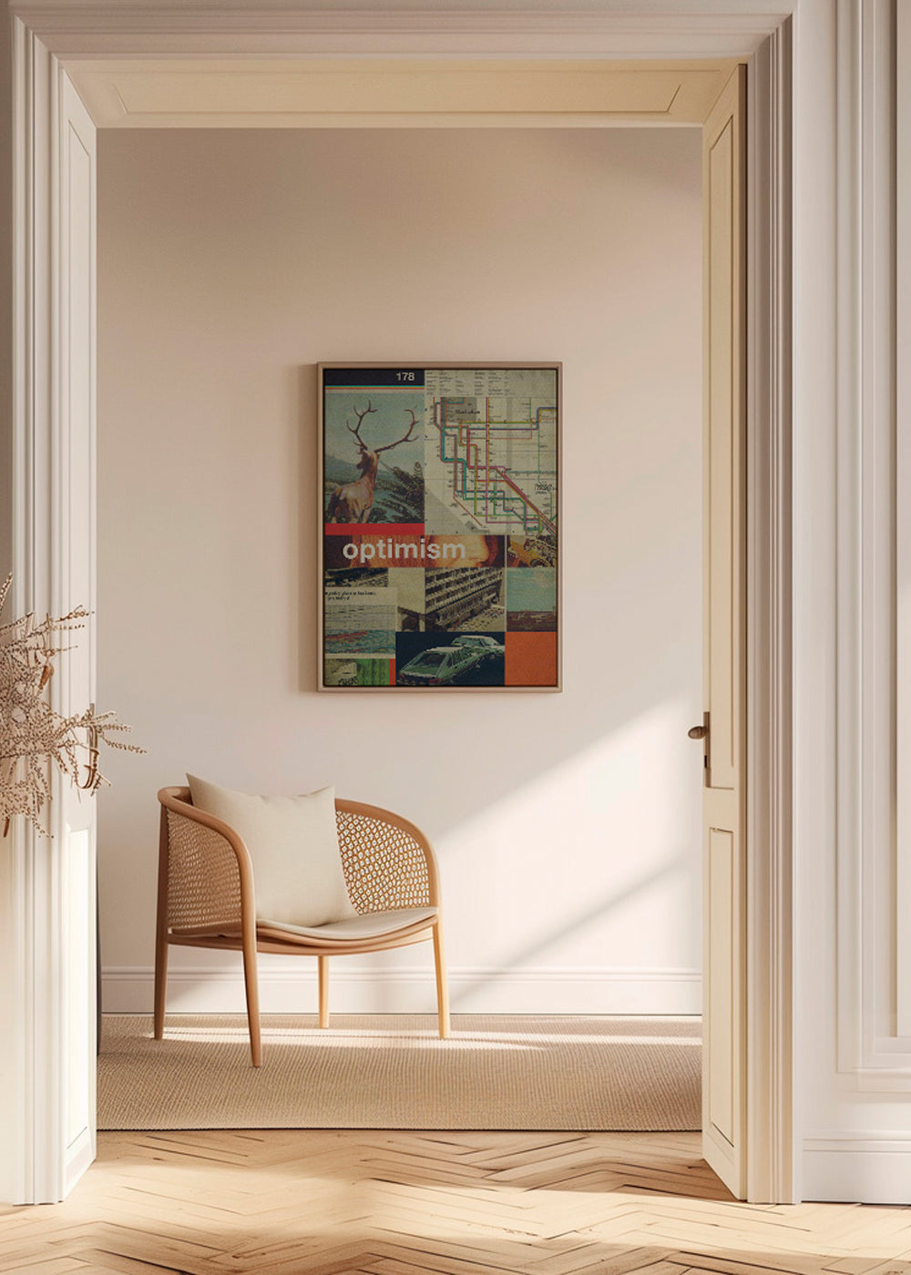 Vintage collage met Manhattan-kaart