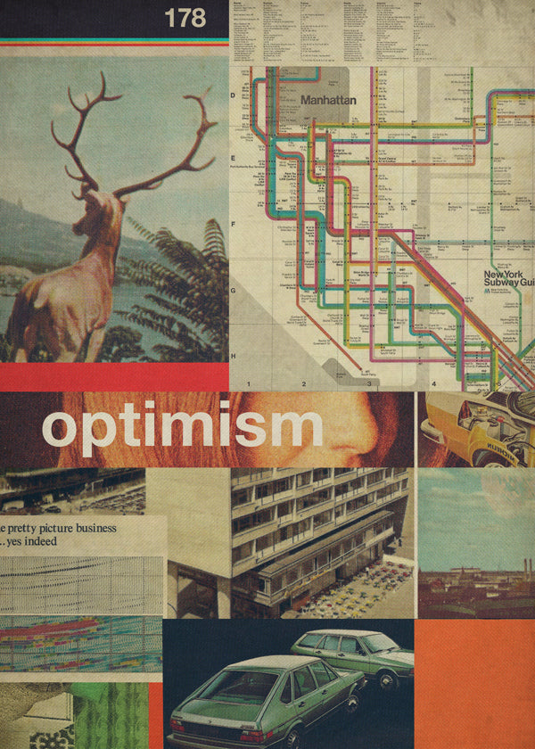 Vintage collage met Manhattan-kaart