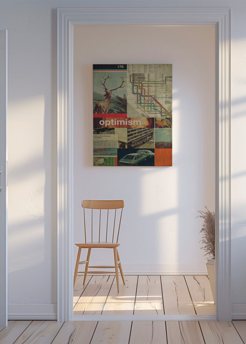 Vintage collage met Manhattan-kaart
