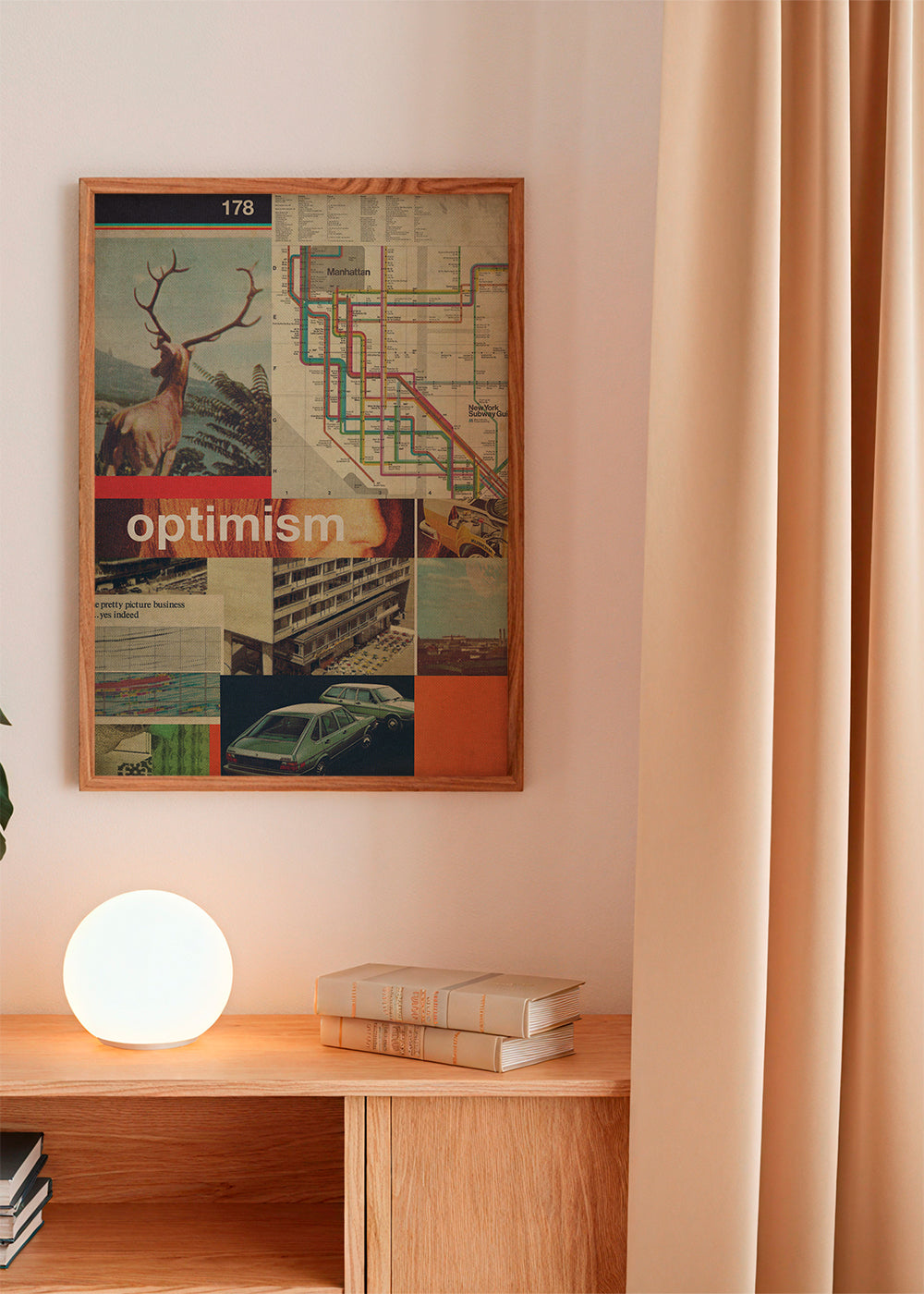 Vintage collage met Manhattan-kaart