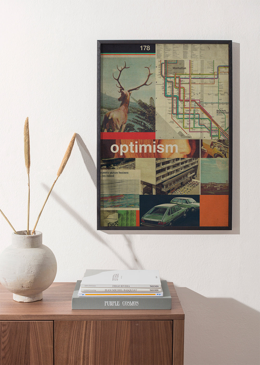 Vintage collage met Manhattan-kaart