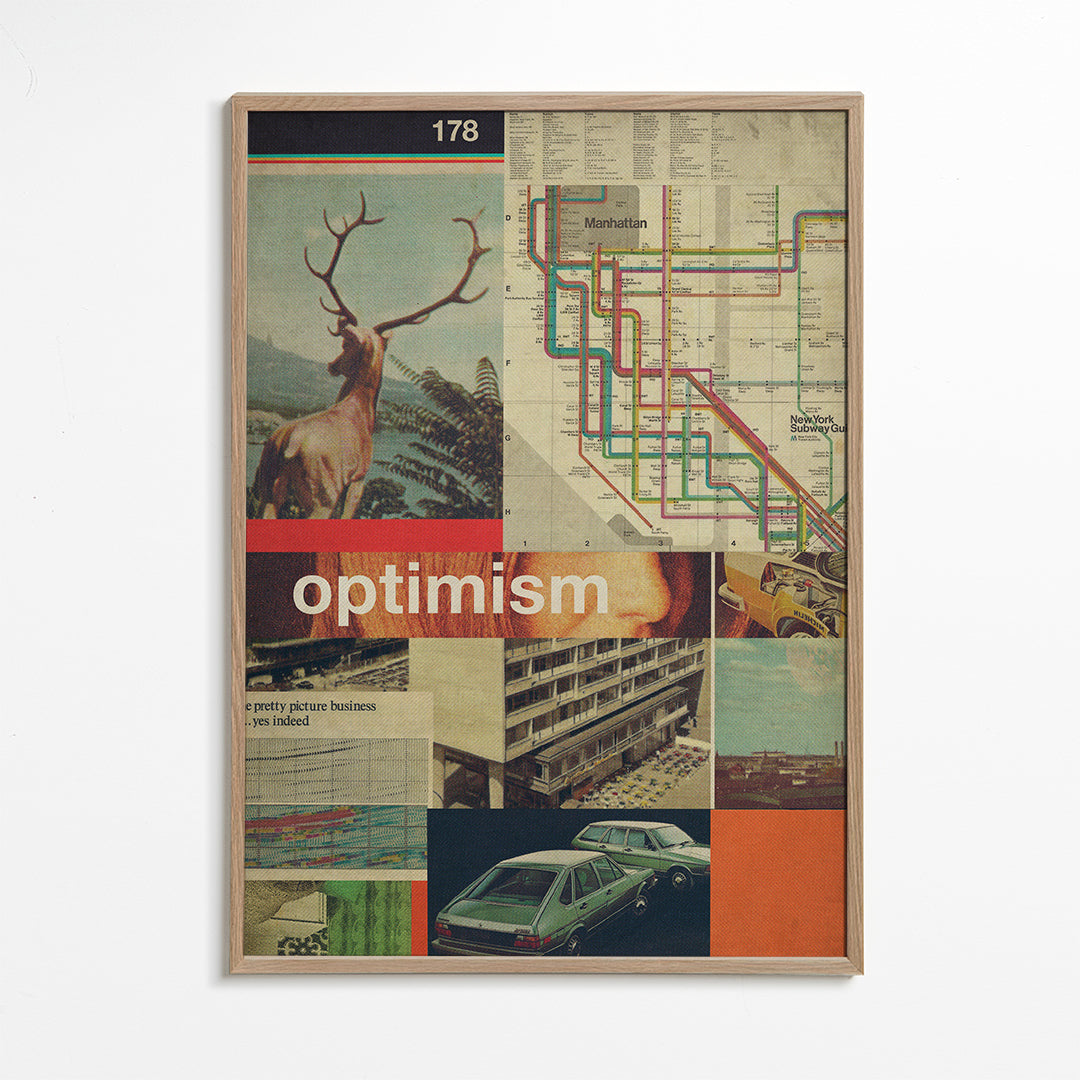 Vintage collage met Manhattan-kaart