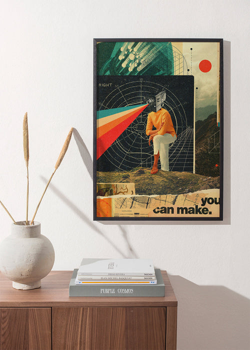 Vintage poster camera collage