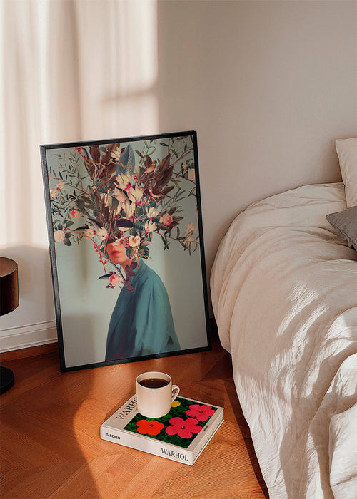 Botanische print met bloemportret