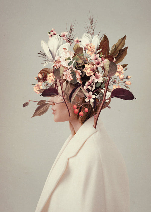 Botanische poster met bloemenportret