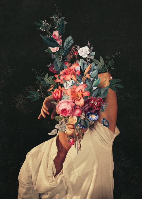 Botanische poster: surreal bloemenportret