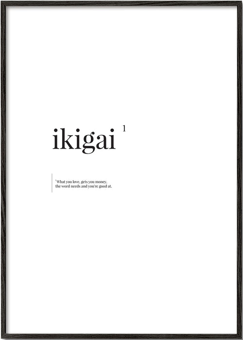 Minimalistische typografische Ikigai print
