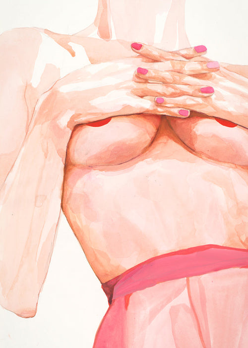 Illustratie: vrouwelijk torso aquarel