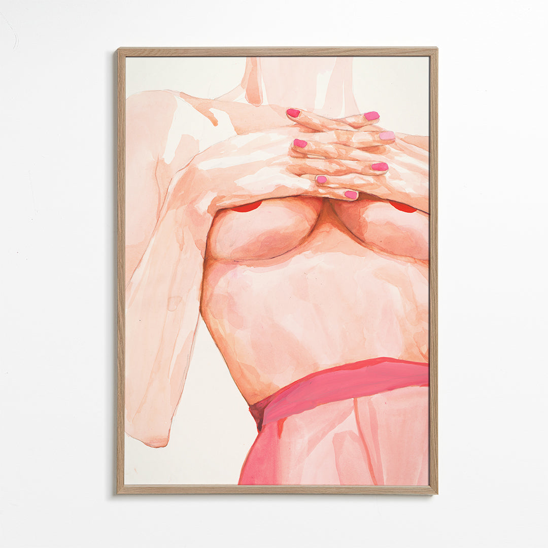 Illustratie: vrouwelijk torso aquarel