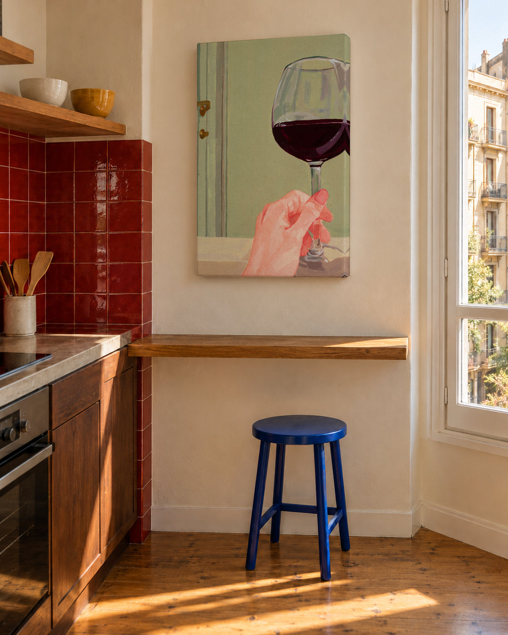 Quality time - Unframed canvas in an interior