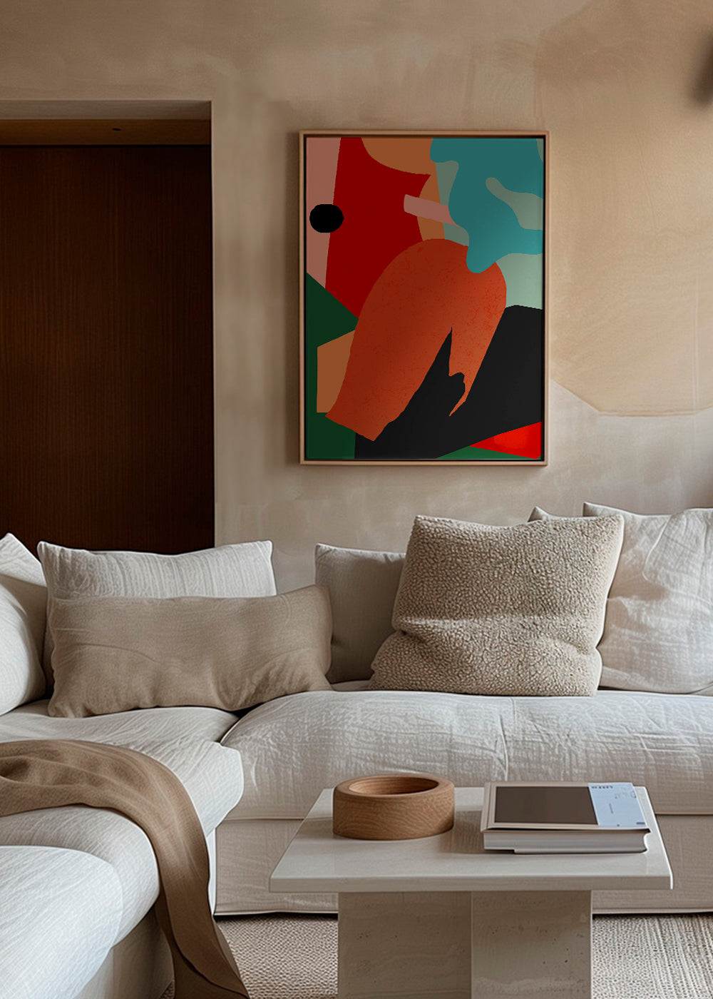 Abstract kunstwerk met koraalvormen